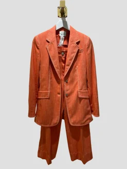 Akris Punto Washed Denim Orange Suit Set