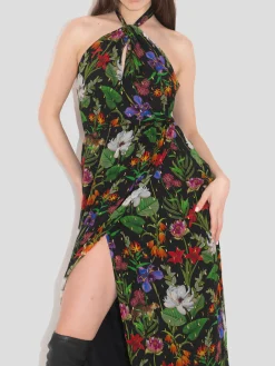 Alyona Halter Maxi Dress in Black