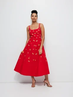Amaracia Floral Dress in Red