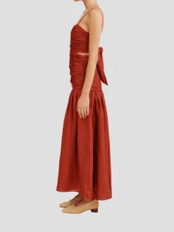 Aurelia Ruched Square-Neck Dress