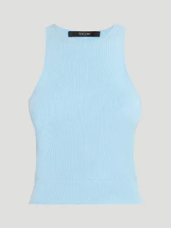 Avery Racer Tank in Light Blue