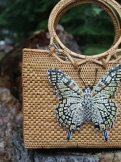 Black and Yellow Butterfly Handbag