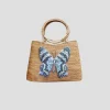 Blue and Black Butterfly Handbag
