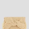 Bow Clutch in Natural Raffia