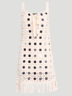 Brinkley Mirror Laced Up Fringe Dress