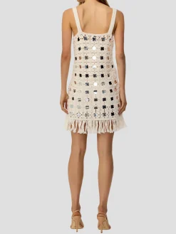 Brinkley Mirror Laced Up Fringe Dress