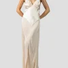 Champagne Silk Charmeuse Bias Cut Slip Gown