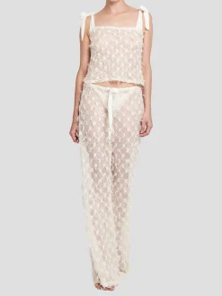Chantilly Embroidered Cotton Pants