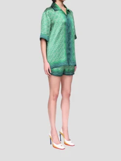 Column Monogram Silk Shirt