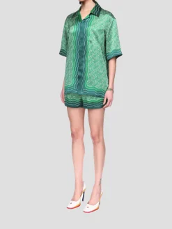 Column Monogram Silk Shirt