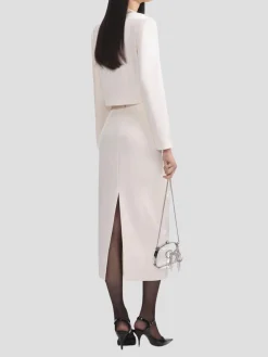 Cream 3D Flower Satin Jacket