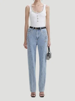 Crystal-Embellished Jeans