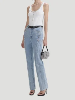 Crystal-Embellished Jeans