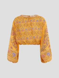 Darjeeling Full Sleeve Crop Top