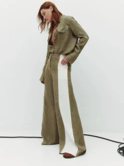 Demie Pant with Combo in Military and White
