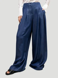 Drew Wide-Leg Tencel Pant in Indigo