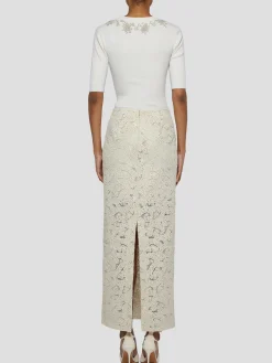Embellished Short Sleeve Knit Top in White