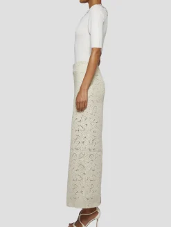 Embellished Short Sleeve Knit Top in White