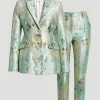 Etro Aqua Metallic Jacquard Suit