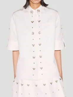 Fern Collared Half-Sleeve Embellished Shirt