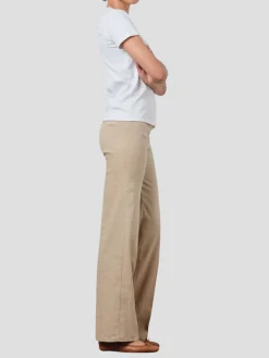 Flavia Relaxed Pant in Tan Linen