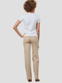 Flavia Relaxed Pant in Tan Linen