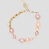 Float Pink Pearl and Zirconia Gold Vermeil Bracelet