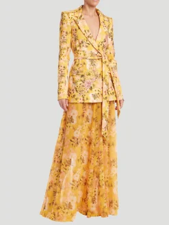 Floral Georgette Wide-Leg Pants
