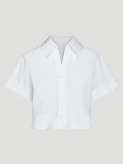 Forever and Always Cotton Cropped Shirt in White