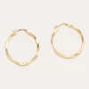 Furrowed Gold Vermeil Twisted Hoop Earrings