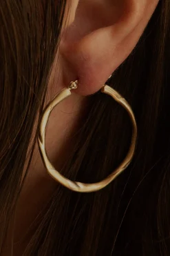 Furrowed Gold Vermeil Twisted Hoop Earrings