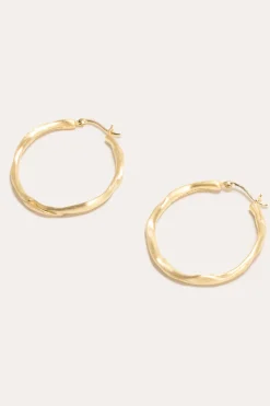 Furrowed Gold Vermeil Twisted Hoop Earrings