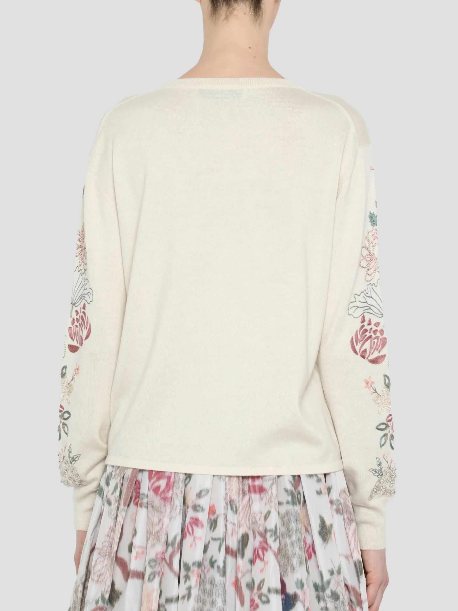 Garden Embroidered Pullover in Ecru