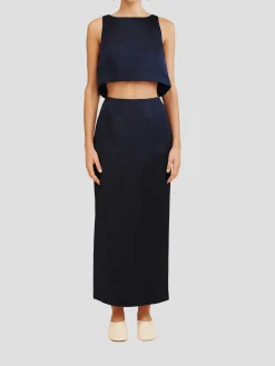Gigi Satin Pencil Skirt