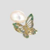 Gold Butterfuly Pearl Ring