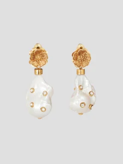 Gold Floral Earrings
