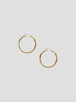 Gold Medium Sleek Hoops
