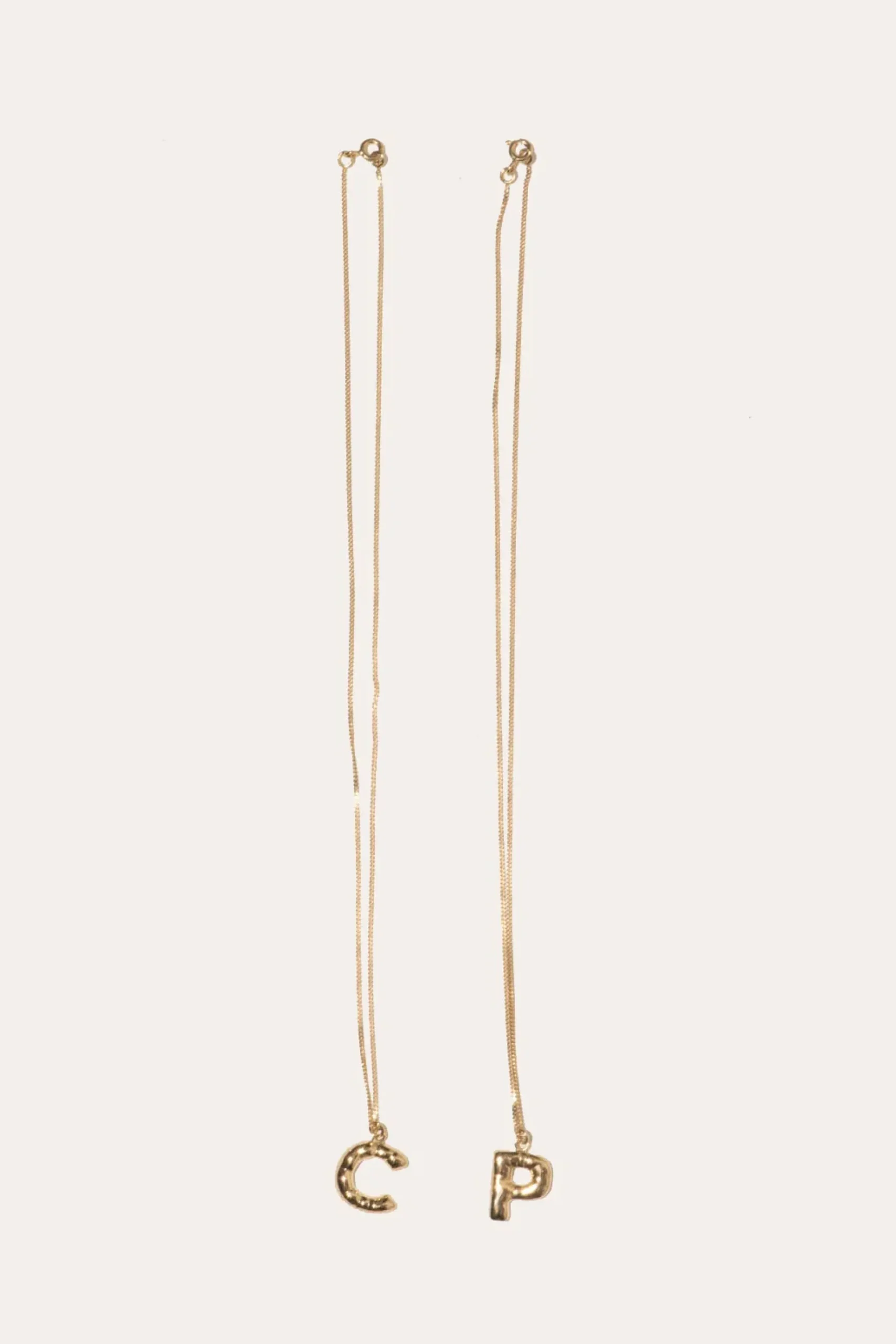 Gold Plated C Pendant with Chain