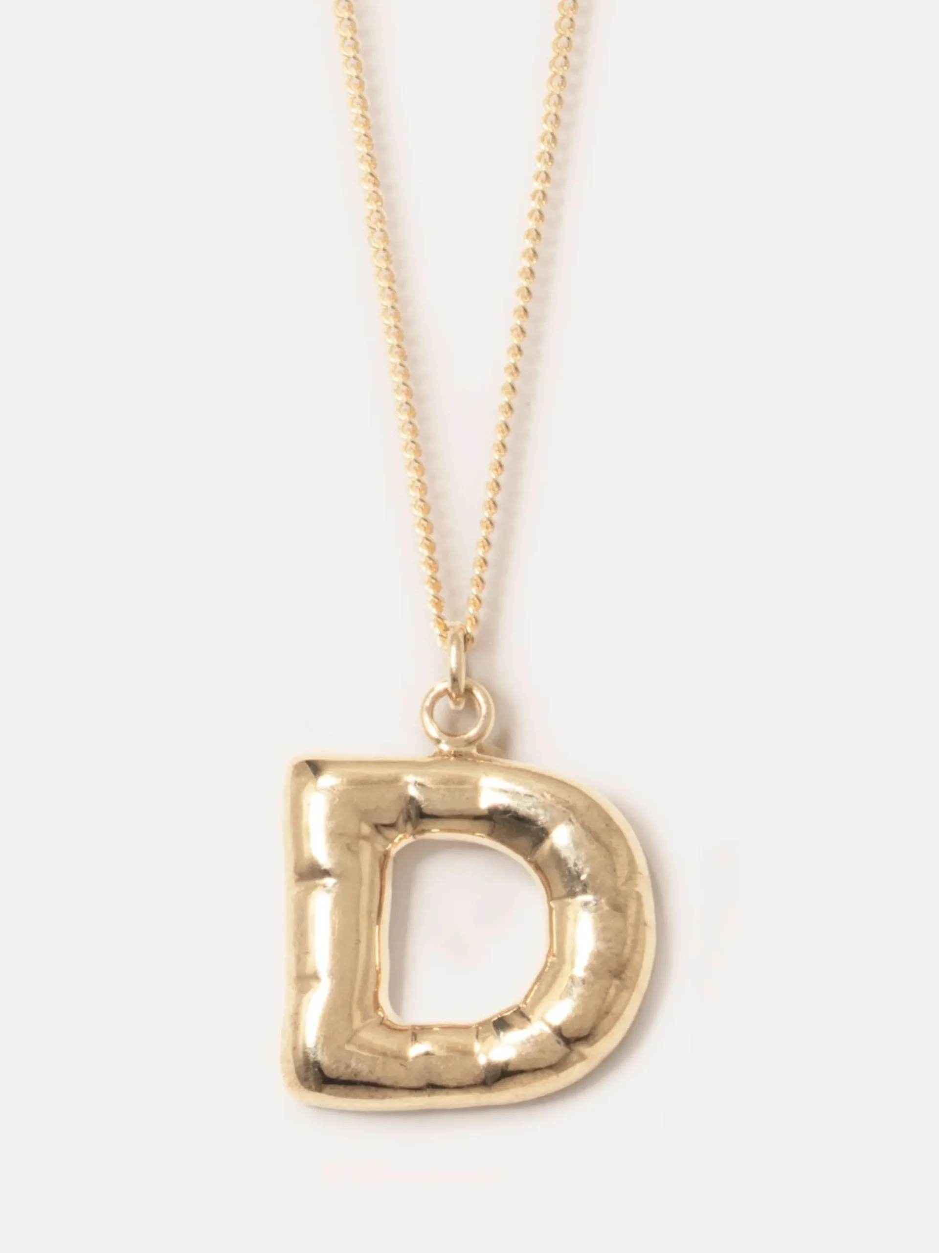 Gold Plated D Pendant with Chain