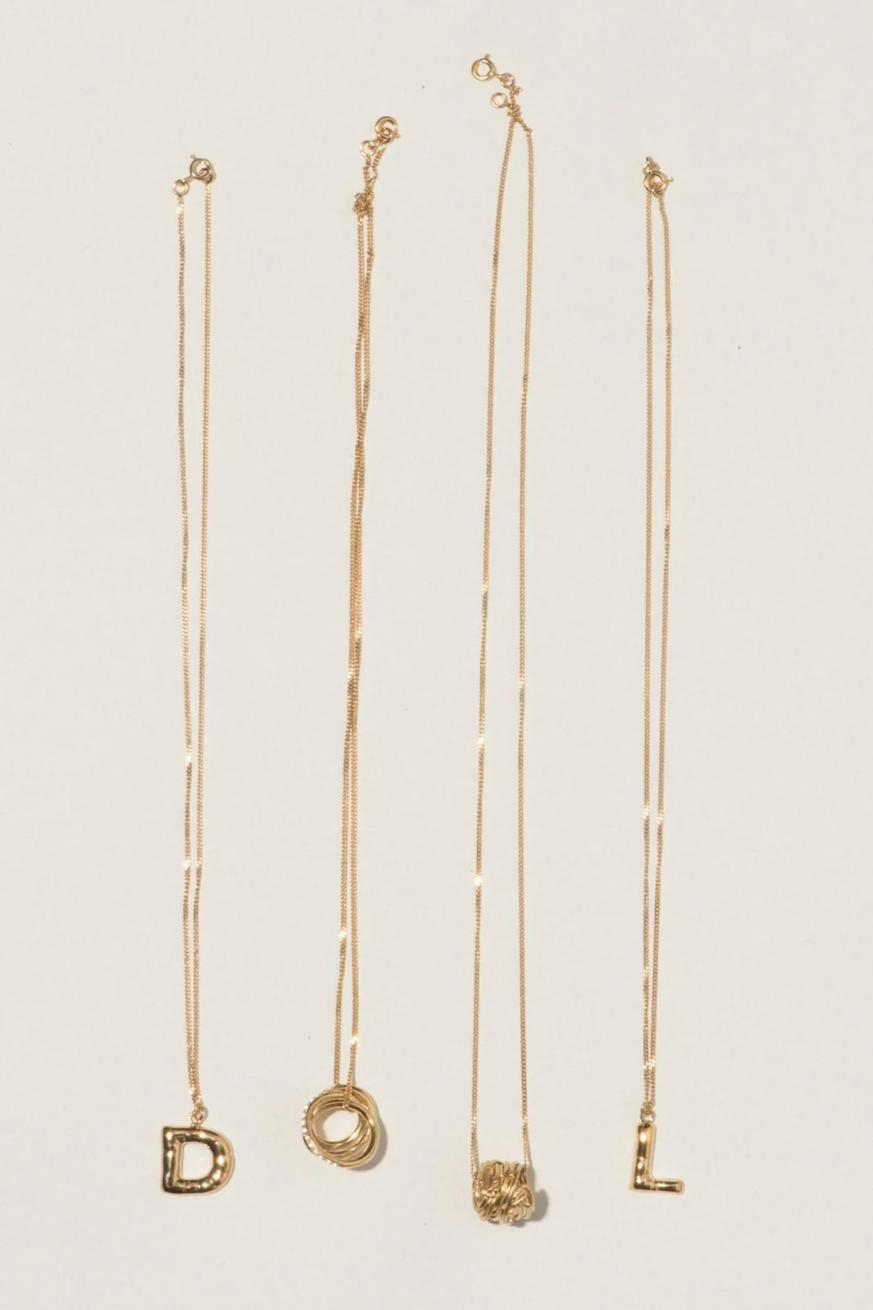 Gold Plated D Pendant with Chain