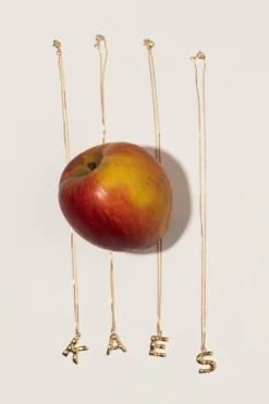 Gold Plated K Pendant with Chain