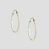 Gold Rhinestone Hoops
