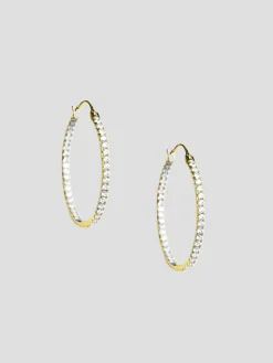 Gold Rhinestone Hoops