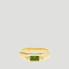Green Tourmaline & Diamonds Mini Bubble Ring