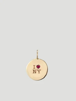 I ❤️ NY Charm, Lightning Bolt & Pavé Diamond Charm Necklace Set