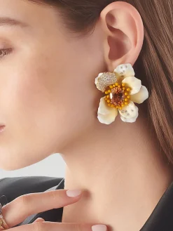 Ivory Poppy Earrings