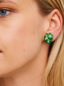 Jade/Turquoise Snail Dots Earrings