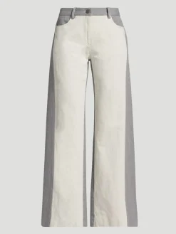 Joanna Two-Toned Cotton-Blend Pant