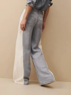 Joanna Two-Toned Cotton-Blend Pant