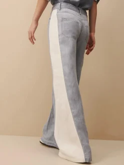 Joanna Two-Toned Cotton-Blend Pant